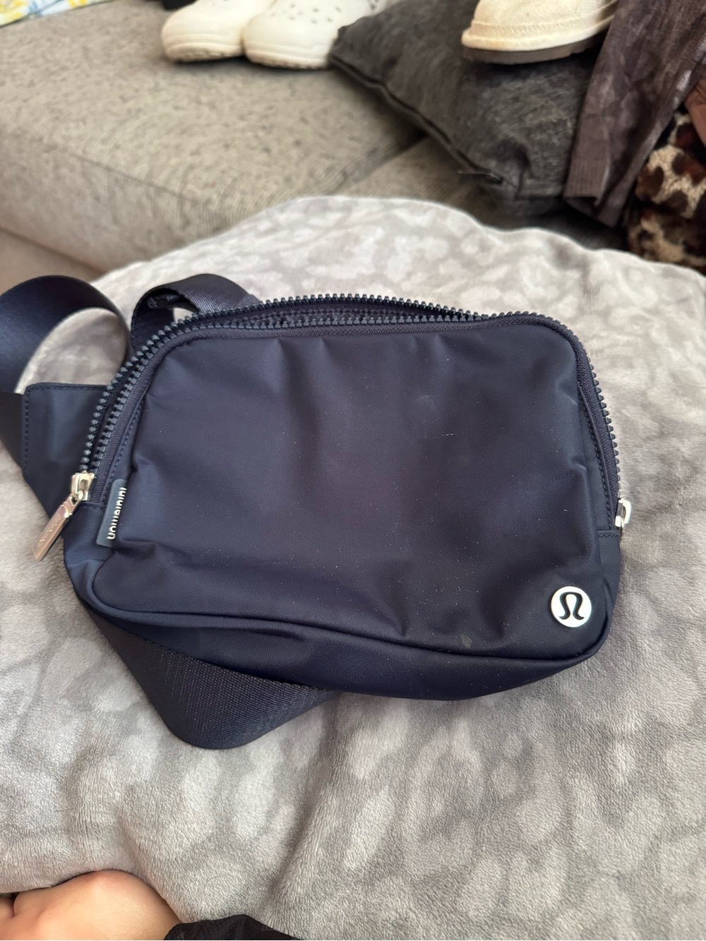 lululemon athletica Navy Black Compact Sling Belt Bag